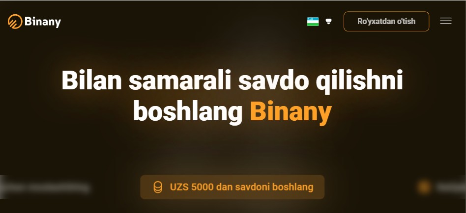 Binany ro'yxatdan bonus